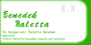 benedek maletta business card